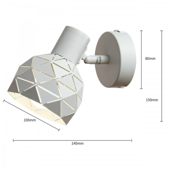 REUS spotlámpa fehér 1x40W E14 Light Prestige fehér fényforrás