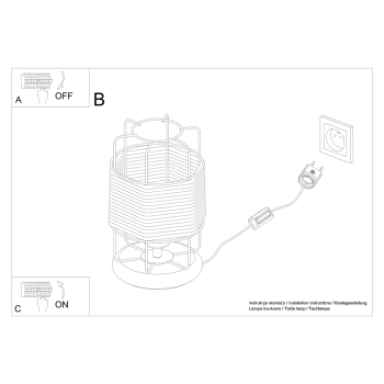 GIZUR 1x15W E27 íróasztali lámpa Sollux Lighting