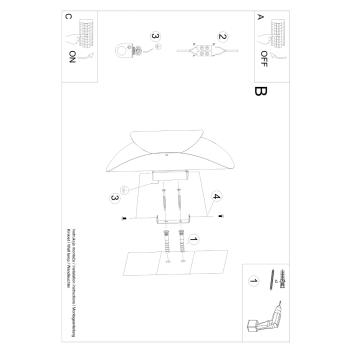 Fali lámpa TEAR fekete 1x40W G9 Sollux Lighting 1x40W G9