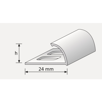 Külső ovális alumínium profil 10mm/1m