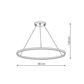 RING L fekete 1xLED CCT függőlámpa Light Prestige