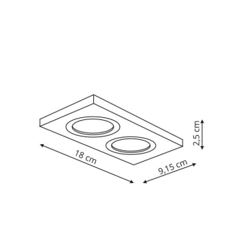 METIS fekete 2x50W GU10 Light Prestige rejtett lámpatest METIS fekete 2x50W GU10 Light Prestige